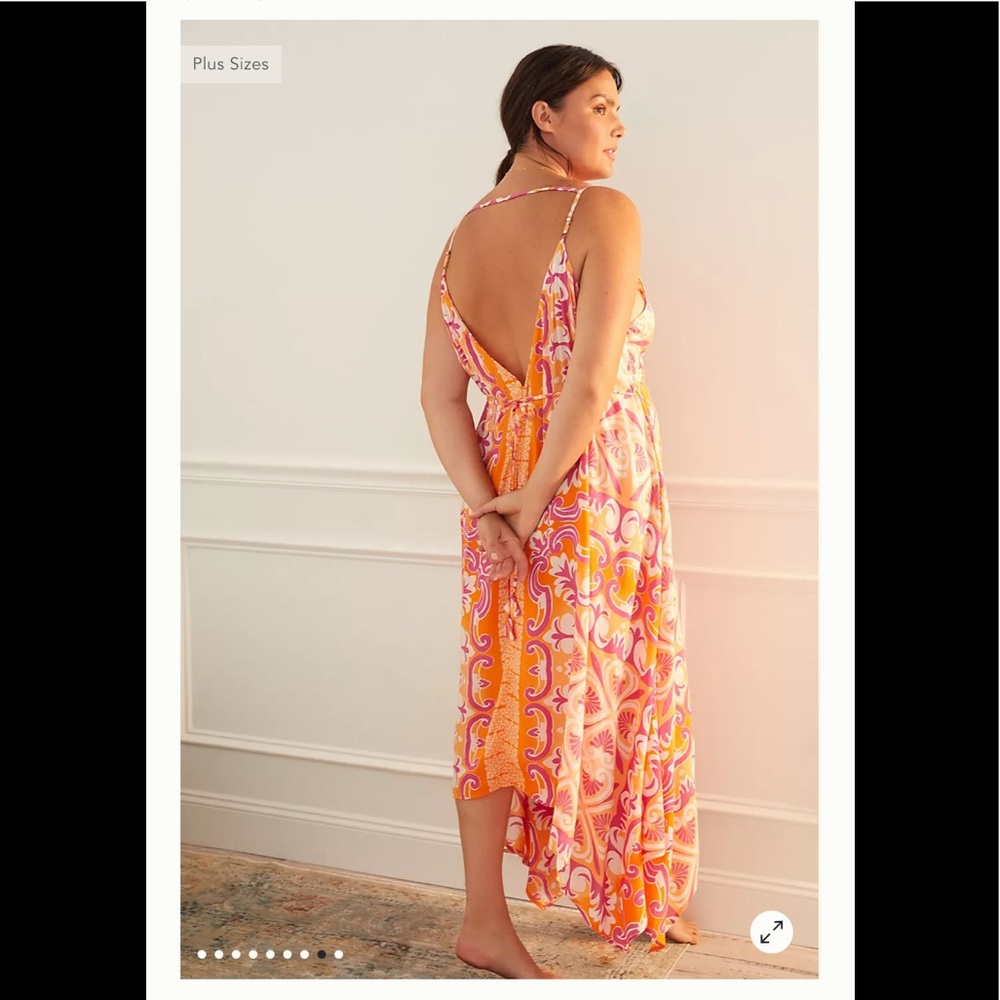 Abstract Midi Cover Up Dress Small - Picture 8 of 10